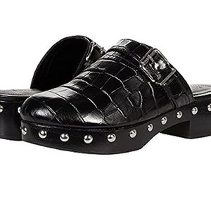 Schutz Smooshy Black Studded Clogs size 7